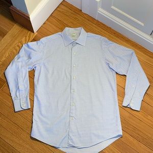 Brooks brothers Milano fit dress shirt 16x33 blue check